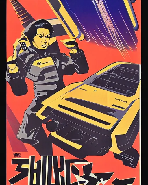 Image similar to pulp sci - fi poster by shigeru komatsuzaki