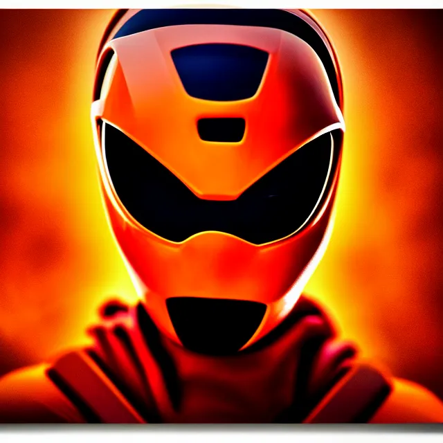 Prompt: orange power ranger, 8 k, hdr, smooth, sharp focus, high resolution, award - winning photo