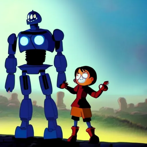 Prompt: Iron giant in a 2022 pixar movie