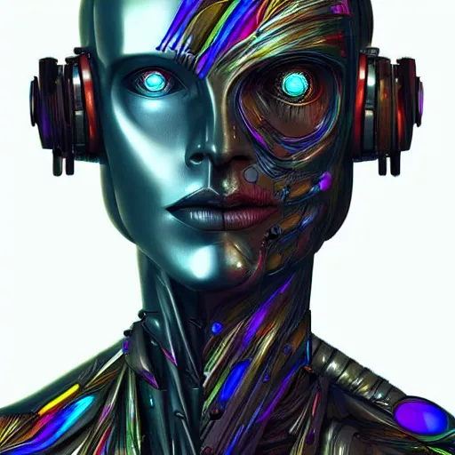 Image similar to a cybernetic mannequin by android jones, trending on artstation