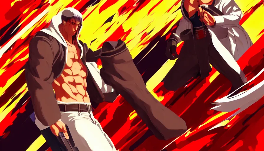 Image similar to concept art from kof snk 2 0 0 0 by jama jurabaev, cel shaded, cinematic shot, trending on artstation, high quality, brush stroke, amusement park on a old civilization