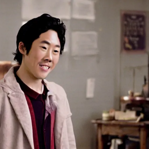 Image similar to Film still of Steven Yeun, from Charlie and Chocolate Factory (2005 movie)