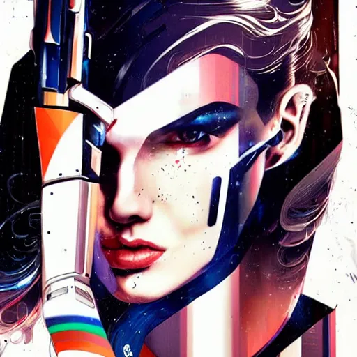 Image similar to beautiful portrait of a female android, by Sandra Chevrier and DC comics