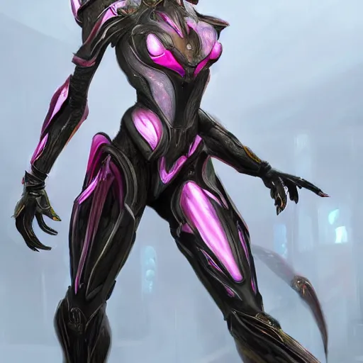 Prompt: ant pov from the floor, looking up, at a highly detailed, exquisite and beautiful giant female warframe, standing elegantly, unaware of your tiny existence, off-white plated armor, slick elegant design, bright Fuchsia skin, sharp claws, close full body shot, epic cinematic shot, realistic, professional digital art, high end digital art, DeviantArt, artstation, Furaffinity, 8k HD render, epic lighting, depth of field