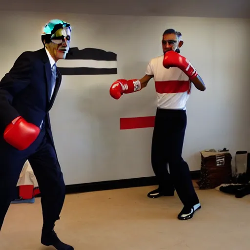 Prompt: obama boxing with gundam