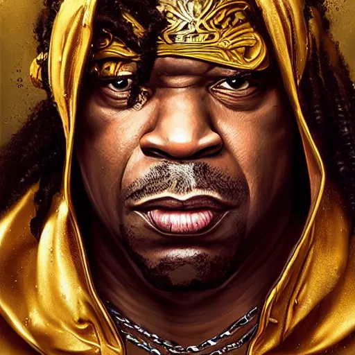Image similar to busta rhymes as sho nuff, digital painting, extremely detailed, 4 k, intricate, brush strokes, mark arian, artgerm, bastien lecouffe - deharme
