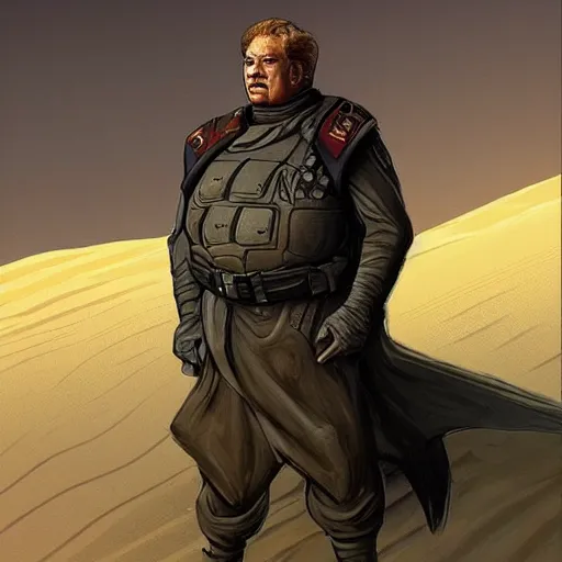 Image similar to Dune 2021 concept art Harkonnen soldier