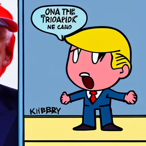 Prompt: kirby as donald trump