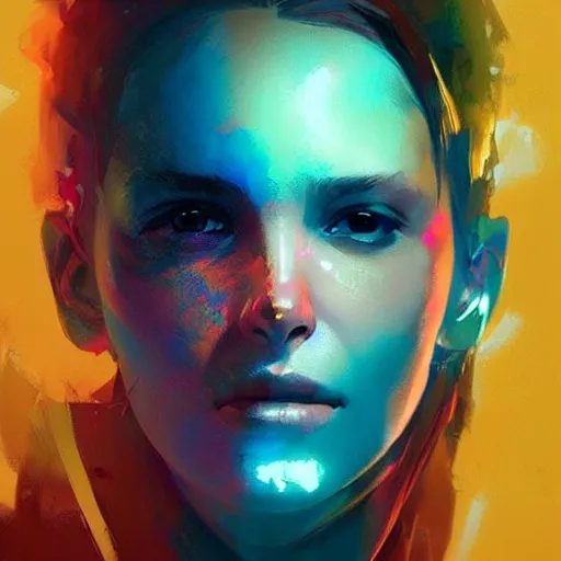 Image similar to portrait of a beautiful alyx vance, volume lighting, concept art, by greg rutkowski!!, colorful, xray melting colors!!