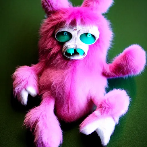 Image similar to a cute plush fluffy chthonic doll monster made to look like a baby