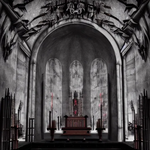 Image similar to dark sanctuary, altar to the fallen gods