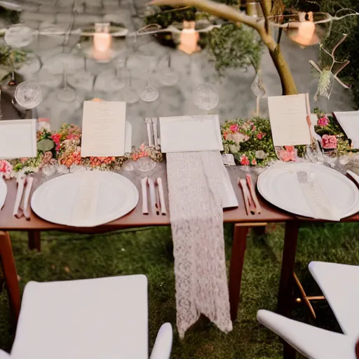 Image similar to mid century modern intimate wedding reception