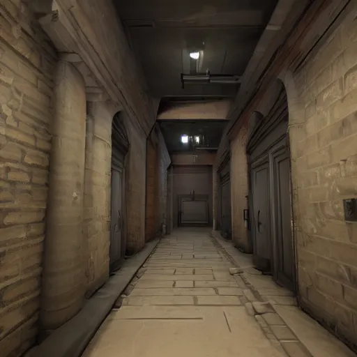 Image similar to hallway in the backrooms, unreal engine tech demo