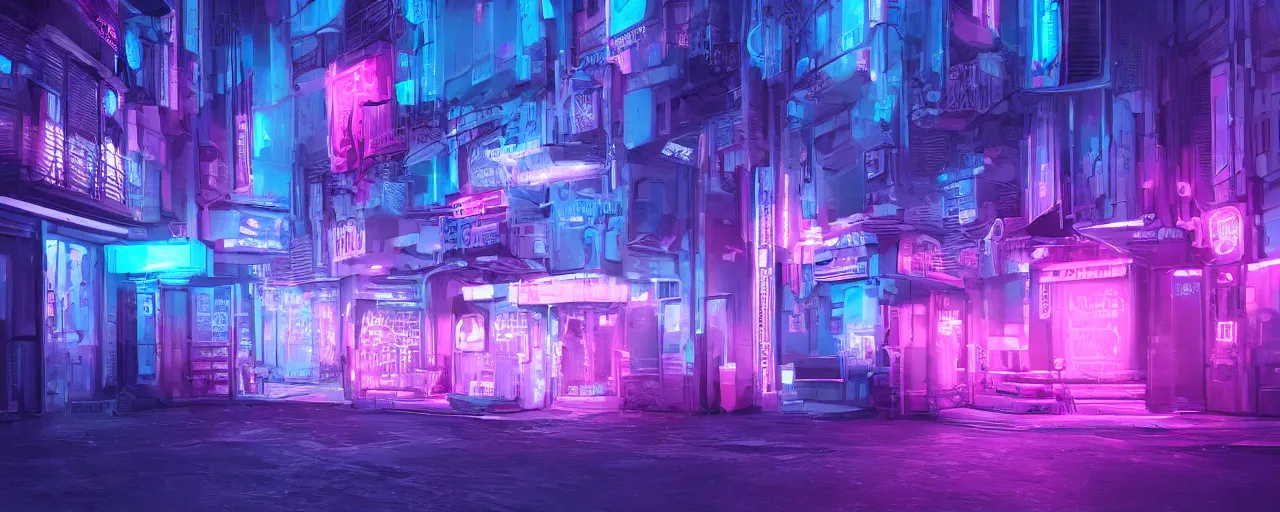 Prompt: paris cyberpunk, neon blue and pink, concept art, 4 k, unreal render