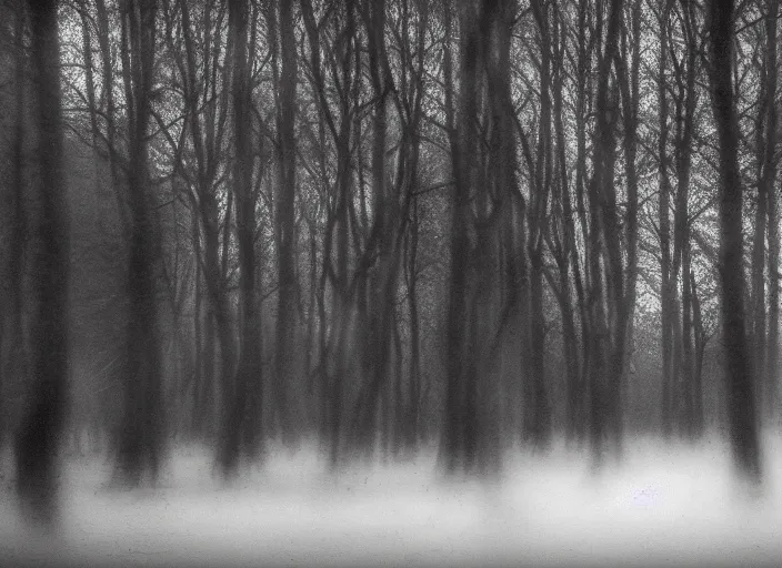 Prompt: church in the wood, by Jakub Rozalski, lomography photo, blur, unfocus, red monochrome