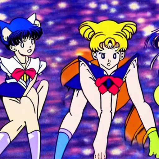 Image similar to photo, three cats from sailor moon