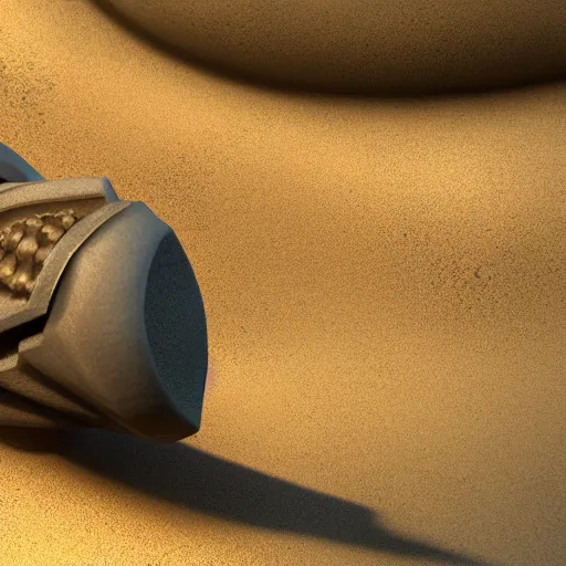 Prompt: concept art for a bullet made out of sandstone, video game, render, 4k n -9