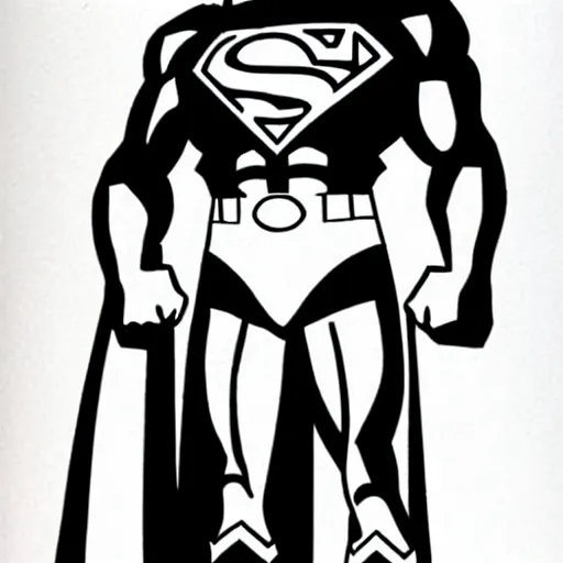 Image similar to superman ink illustration by darwyn cooke