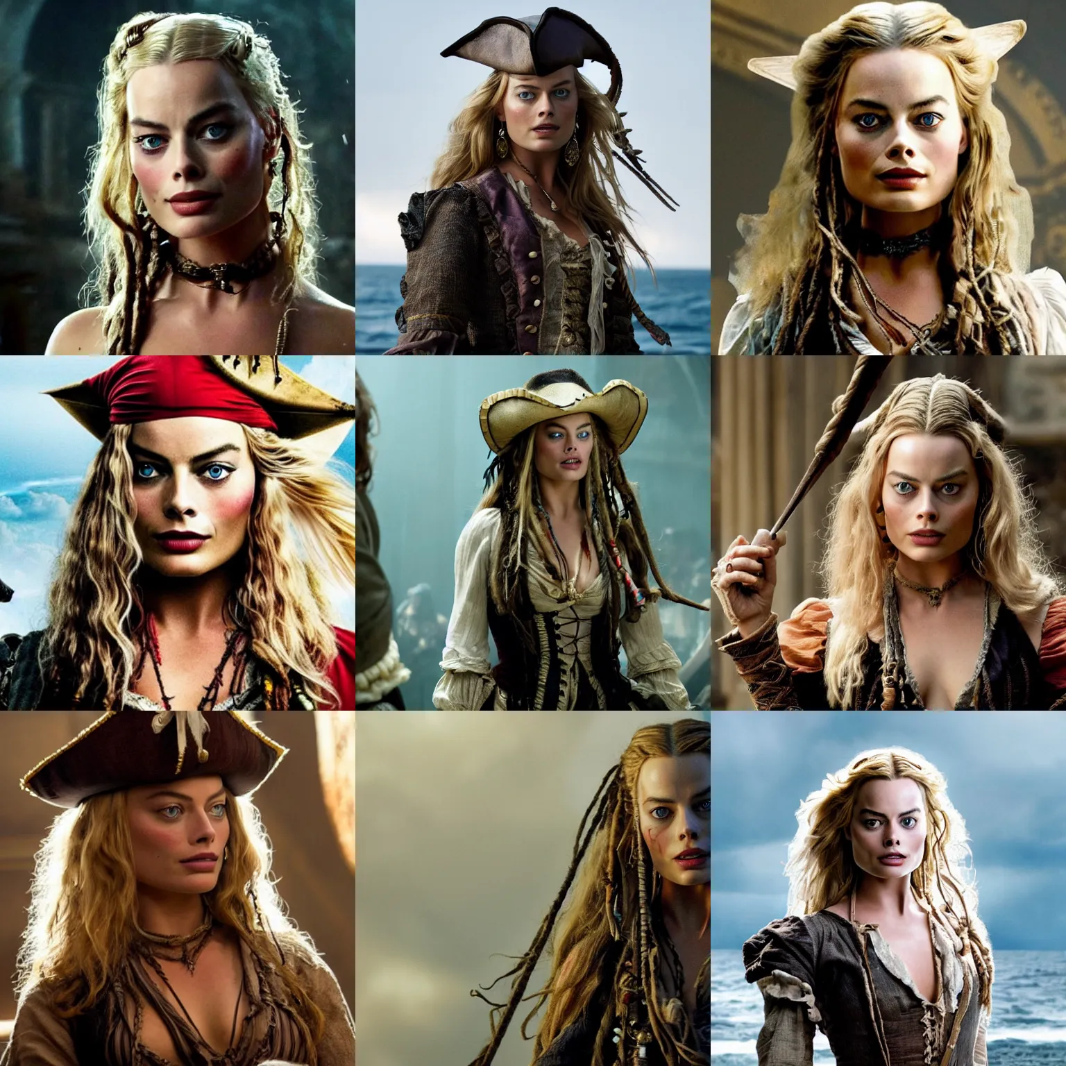 Prompt: margot robbie in pirates of the caribbean