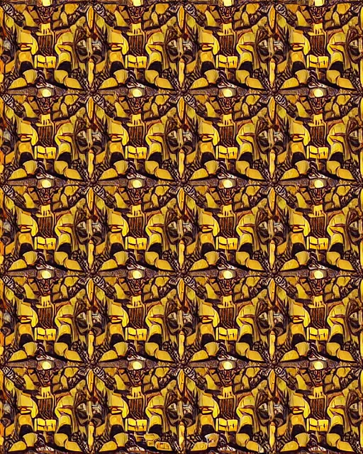 Prompt: a digital painting of a tiling, tessellating pattern of floor tiles shaped like heraldic lions by justin gerard, paul bonner, highly detailed, digital art, artstation hd - w 6 4 0