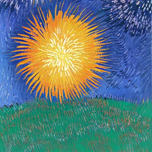 Prompt: fireworks in the style of vincent van gogh