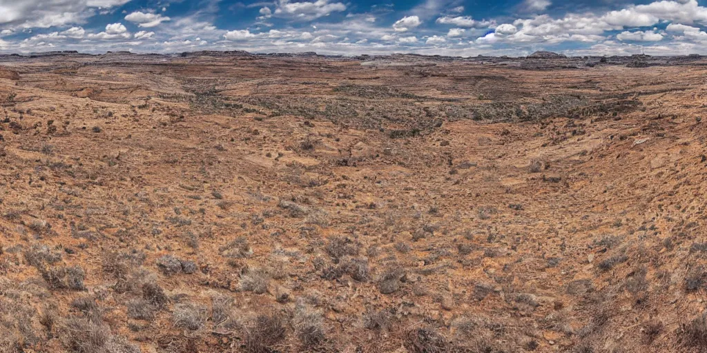 Prompt: panorama of Glitch Western landscape