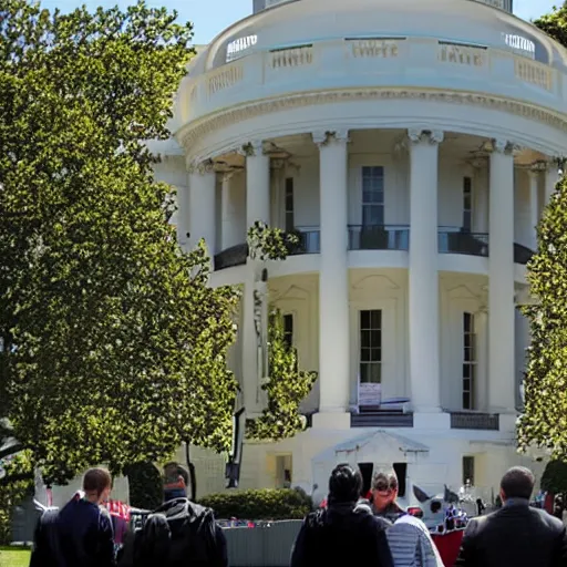 Image similar to live on cnn ufo lands on whitehouse lawn