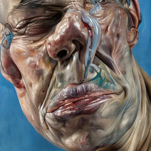 Prompt: high quality high detail painting by lucian freud and jenny saville, hd, crazy, turquoise