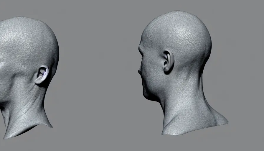 Image similar to human body and head, sss, pbr material, refraction, pale skin