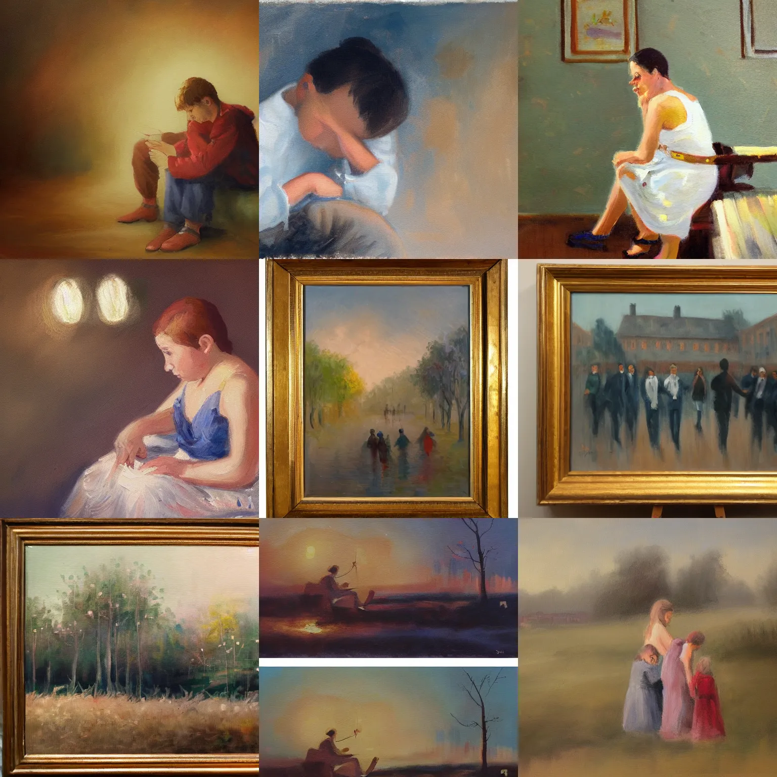 Prompt: tonalist painting portraying [ early life stress triggers sustained changes in histone deacetylase expression and histone h 4 modifications that alter responsiveness to adolescent antidepressant treatment ]