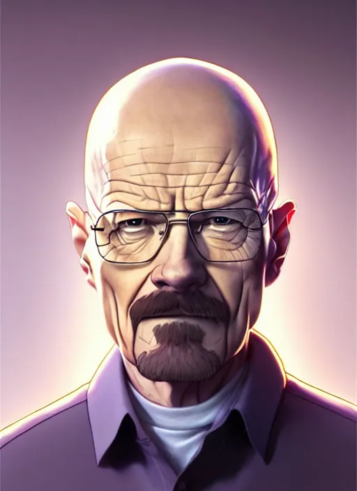 Image similar to cute walter white, natural lighting, path traced, highly detailed, high quality, digital painting, by don bluth and ross tran and studio ghibli and alphonse mucha, artgerm
