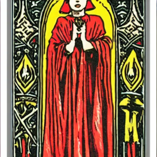 Image similar to dispel stasis in the palace of blood, tarot card, major arcana