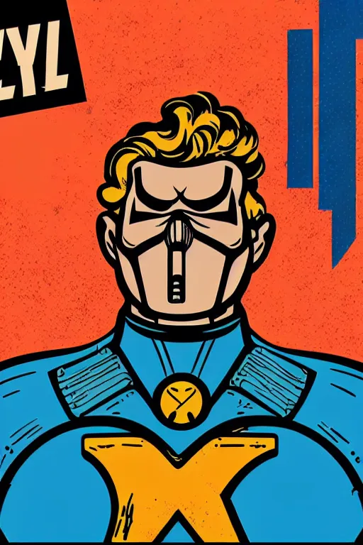 Image similar to fallout 7 6 retro futurist illustration art by butcher billy, sticker, colorful, illustration, highly detailed, simple, smooth and clean vector curves, no jagged lines, vector art, smooth andy warhol style