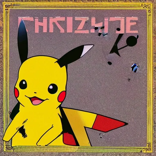 Image similar to a music album cover of vaporize pikachu