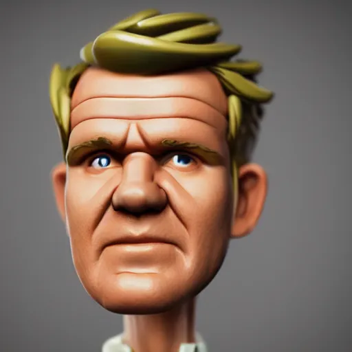 Prompt: plastic miniature boardgame figurine of gordon ramsay, blender, 8 k, octane render, unreal engine, redshift render, trending on artstation, highly detailed