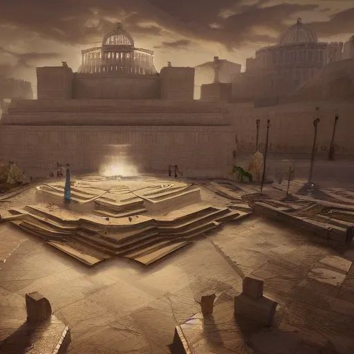 Prompt: god\'s third temple, concept art, unreal engine, 8k UHD, trending on art station