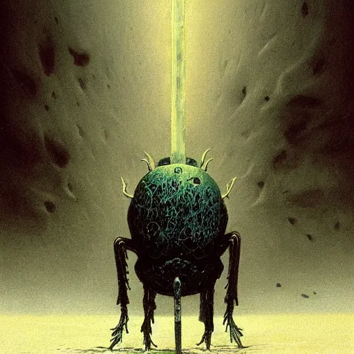 Image similar to Beetle Boss (dark souls style) by zdzisław beksiński