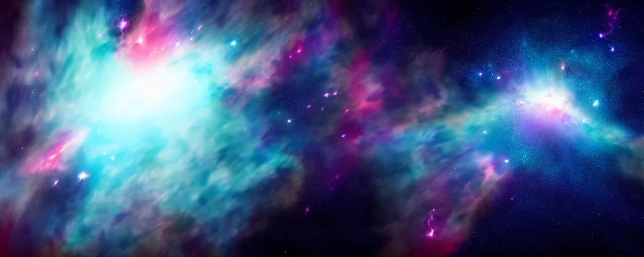 Image similar to minimalist cinematic scifi render of atmospheric space, nebula, hubble, volumetric lighting, 4 k, 8 k, hd