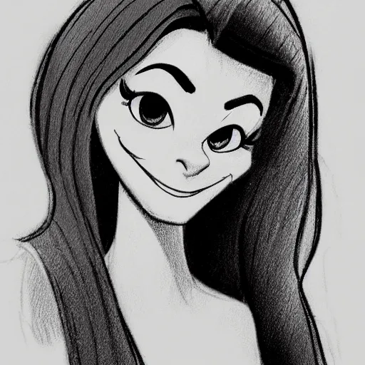 Image similar to milt kahl pencil sketch of victoria justice disney style