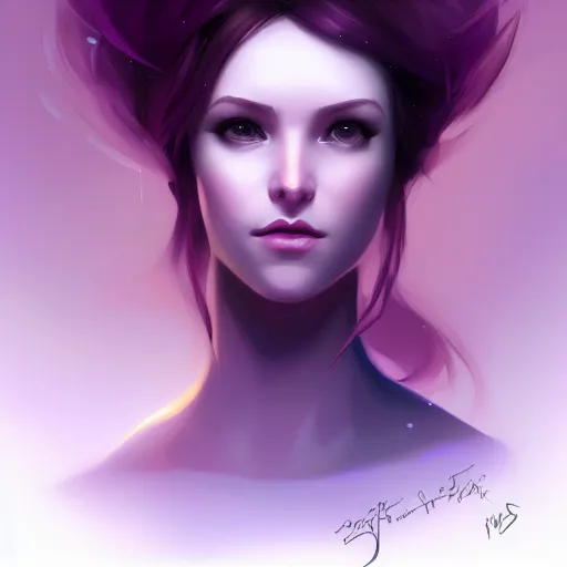 Prompt: a painting of a woman with purple hair, a character portrait by Charlie Bowater, cgsociety, fantasy art, digital painting, ilya kuvshinov, speedpainting