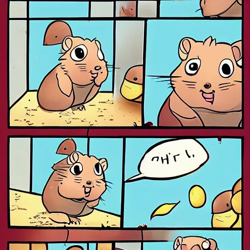 Prompt: The comic where a goofus hamster is shown the error of their ways.