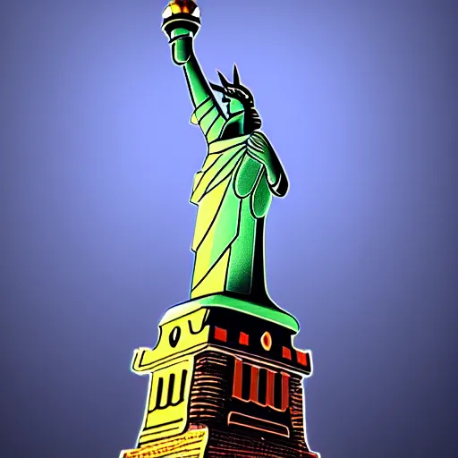 Image similar to super mario as the statue of liberty, highly detailed, extremely high quality, hd, 4 k, 8 k, canon 3 0 0 mm, professional photographer, 4 0 mp, lifelike, top - rated, award winning, realistic, detailed lighting, detailed shadows, sharp, no blur, edited, corrected, trending