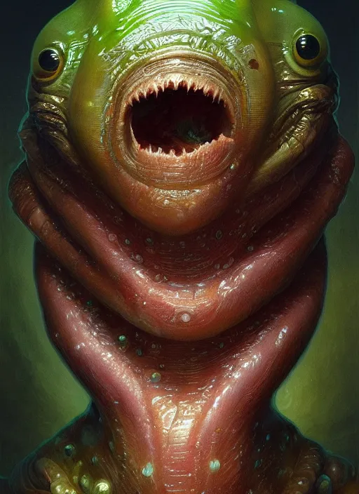 Prompt: elon musk as slimy mollusk, drool, portrait, intricate, elegant, highly detailed, digital painting, artstation, concept art, wallpaper, smooth, sharp focus, illustration, art by h. r. giger and artgerm and greg rutkowski and alphonse mucha