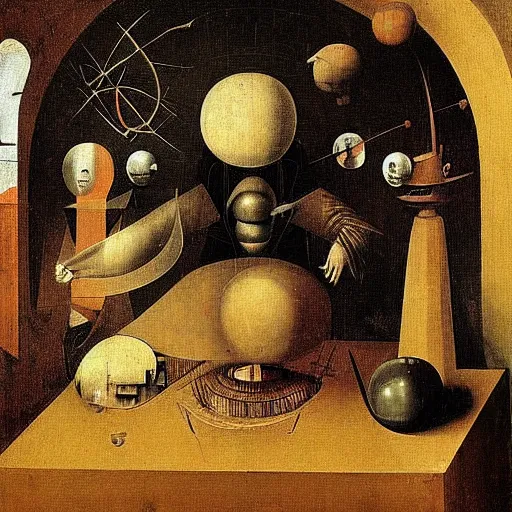 Prompt: A computer art. A rip in spacetime. Did this device in his hand open a portal to another dimension or reality?! still life by Hieronymus Bosch, by József Rippl-Rónai expressive