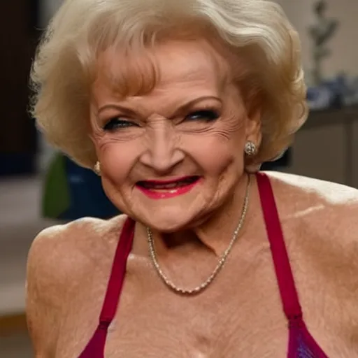 Image similar to buff betty white with huge muscles