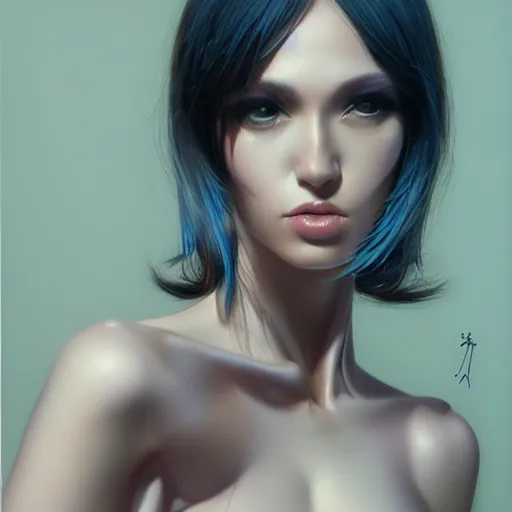 Image similar to fashion editorial portrait by Hajime Sorayama, highly detailed, 8k