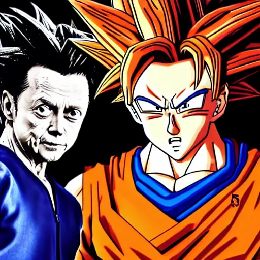 Prompt: photorealistic, extremely detailed, goku with christopher walken ’ s face