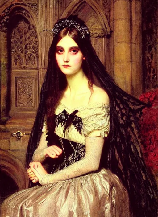 Image similar to gothic princess portrait. by william henry hunt, highly detailded