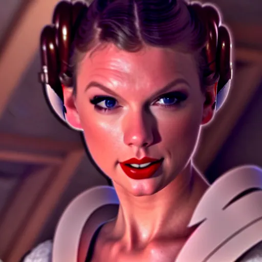 Image similar to taylor swift as princess leia in star wars, 8 k resolution, cinematic lighting, anatomically correct