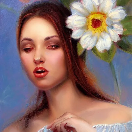 Prompt: the most loved woman in the world, artwork by mark arian
